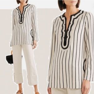 Tory Burch Filipa Rayon Slub Stripe Tunic (4)